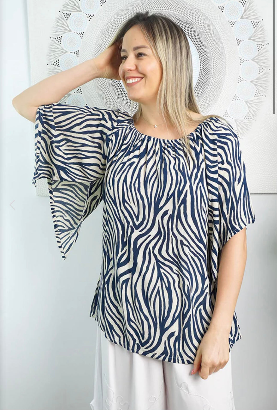 Nala Navy/White Blouse