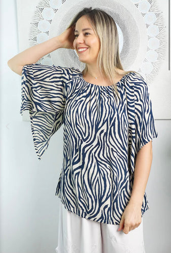 Nala Navy/White Blouse